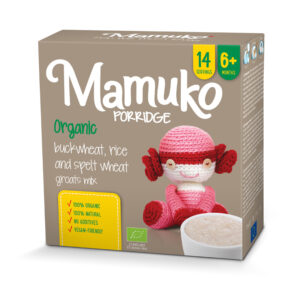 MAMUKO ORGANIC SPELT WHEAT, BUCKWHEAT & RICE PORRIDGE 6+ 200g