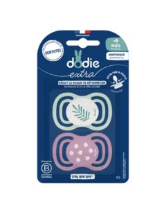 Dodie Soothers +6 months DUO EXTRA THIN PINK F2