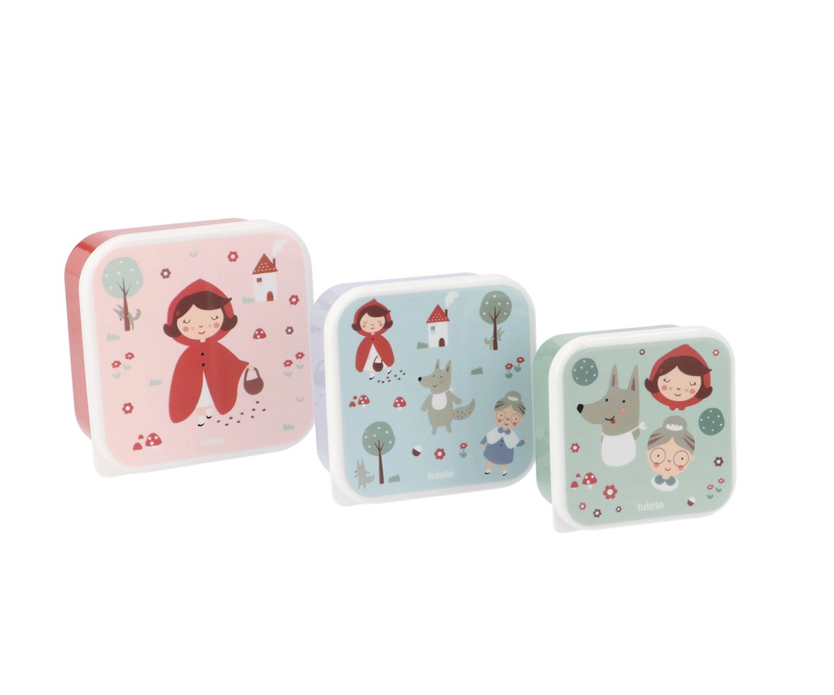 Tutete 3 Lunch Boxes Little Red