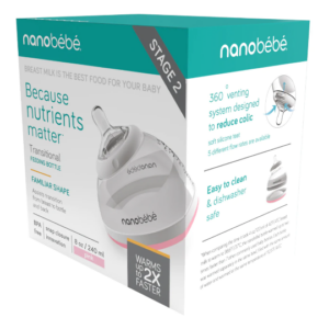 Nanobebe Stage 2 pink ,240ml