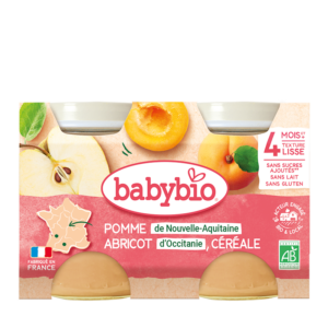 Babybio Apple, apricot & cereals Jar +4months 2x130gr