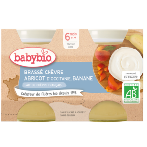 Babybio Brassé Apricot Banana Goat Milk +6months 2x130gr