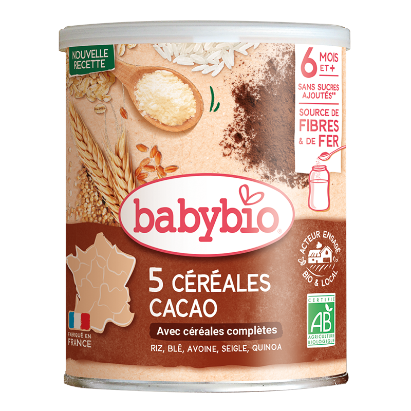 Babybio Cocoa 5 Cereals – Organic +6months