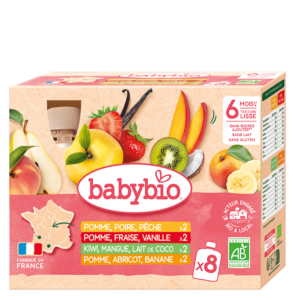 Babybio Multipack Fruits Pouch +6months 8x90gr