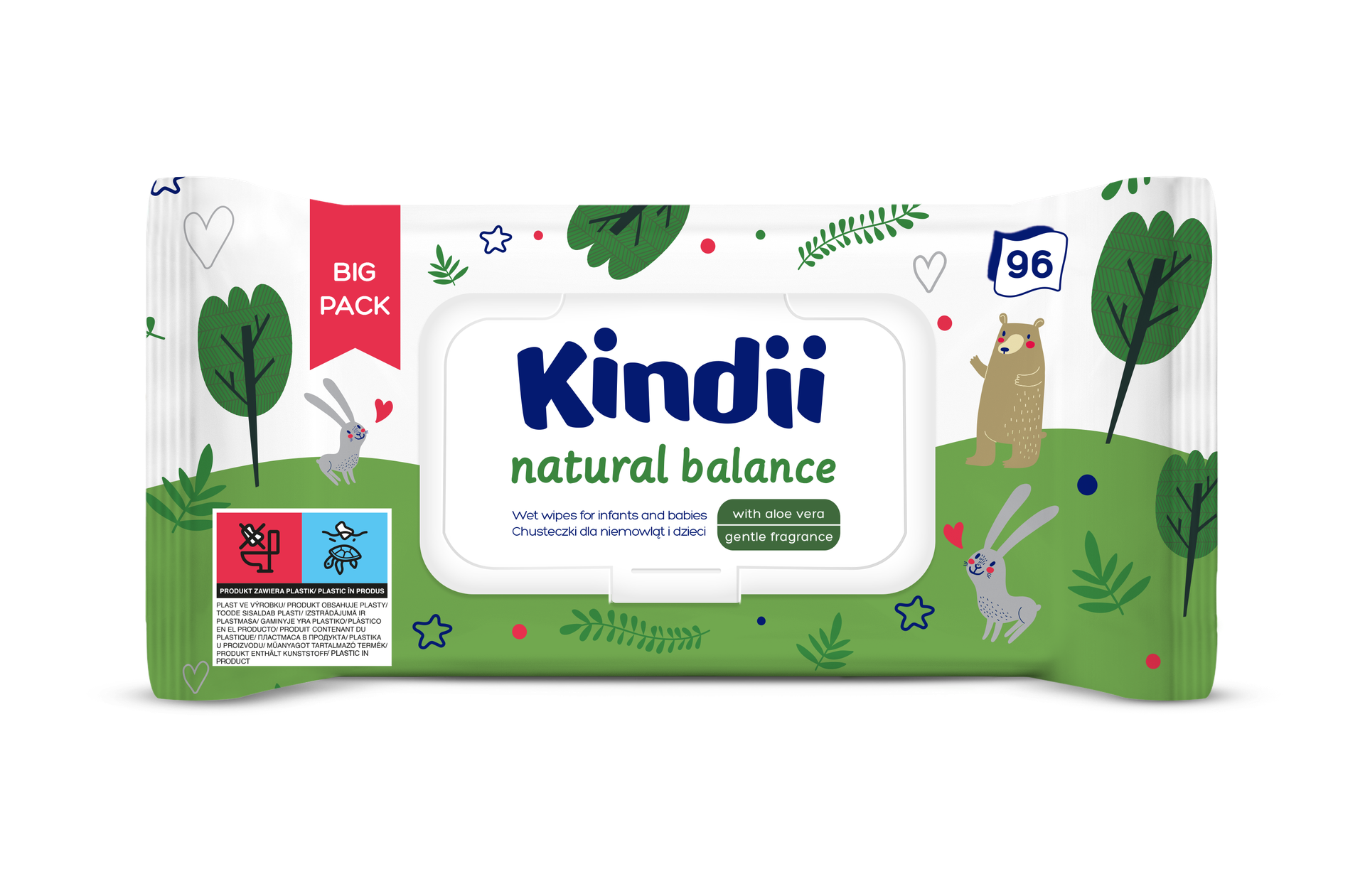 Harper Kindii Natural Balance Infants & Baby Wet Wipes 96pcs Pop-Up