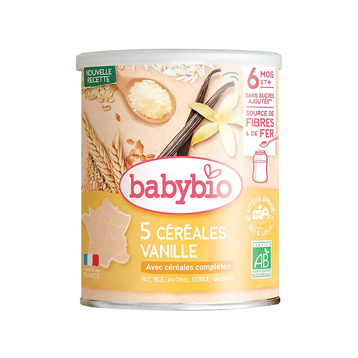 Babybio Vanilla 5 Cereals – Organic 220gr +6m